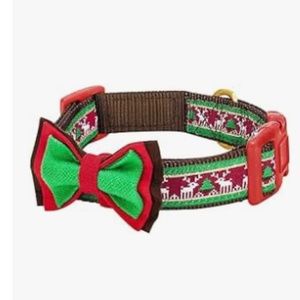 Fashion Christmas Dog Collar with detachable bow tie